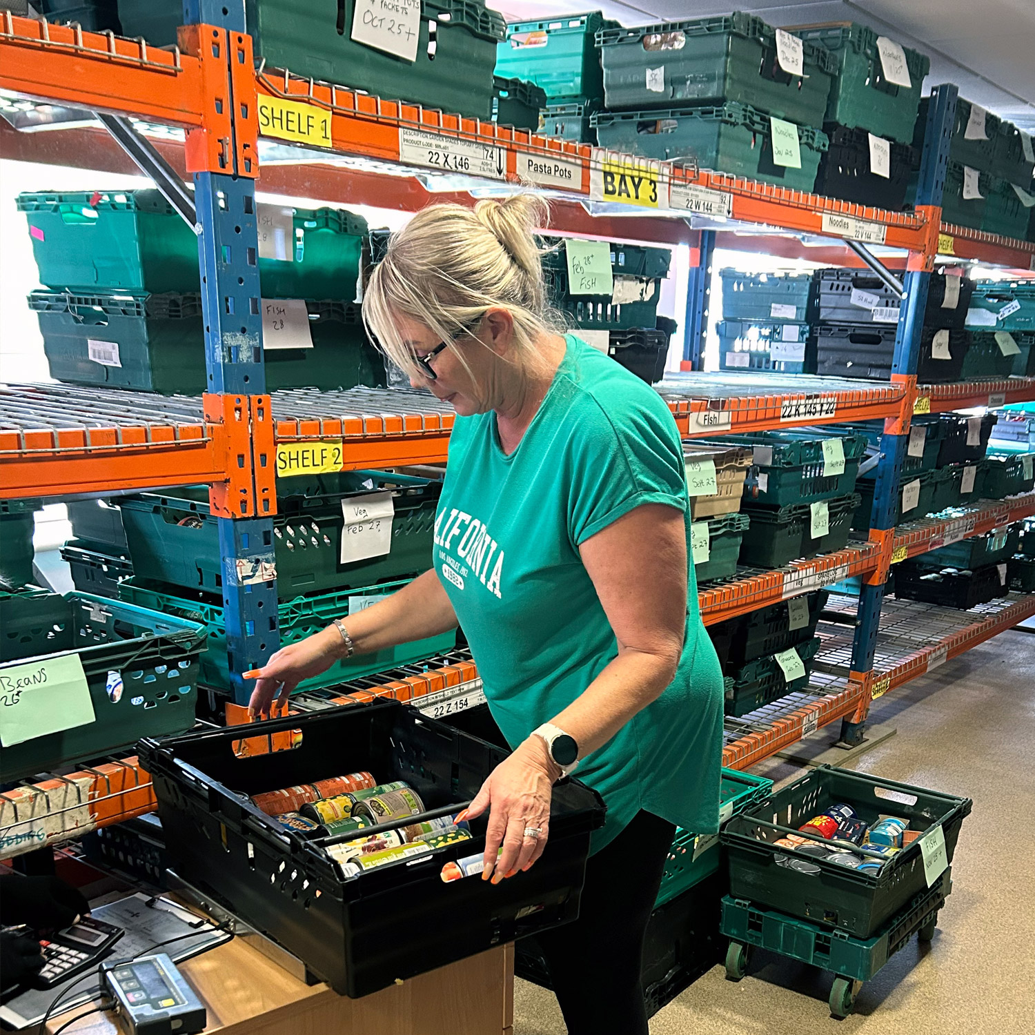 Trackwork Moll volunteering with Doncaster Food Bank